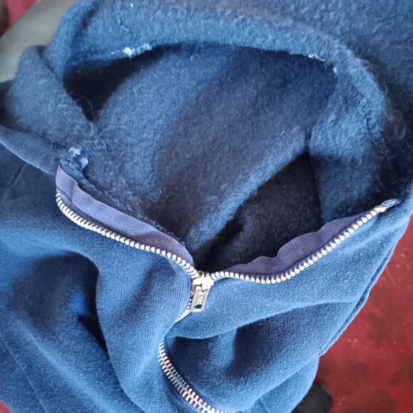 Vintage Women's Medium Hoody Jacket Cropped 70s Full-Zip Fleece Kangaroo Pockets - Picture 5 of 5